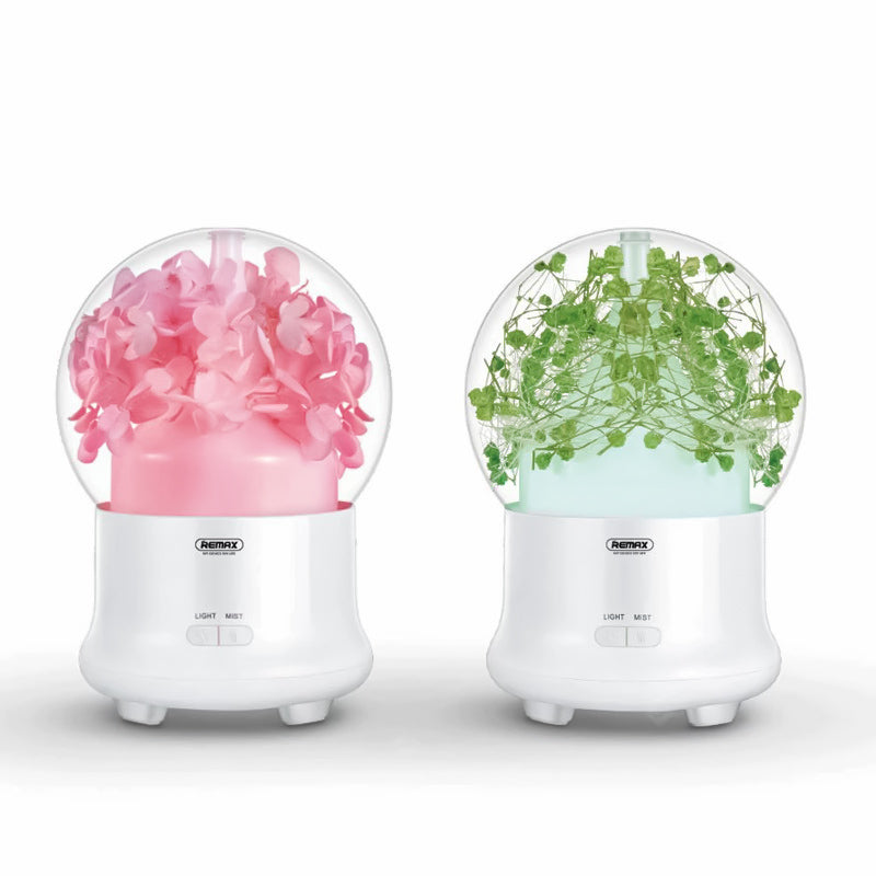 REMAX Humidificador Con Flores Preservadas,Con Luz Nocturna LED,Humidificador De Aceite Esenciales,Difusor Aromaterapia-RT-A700