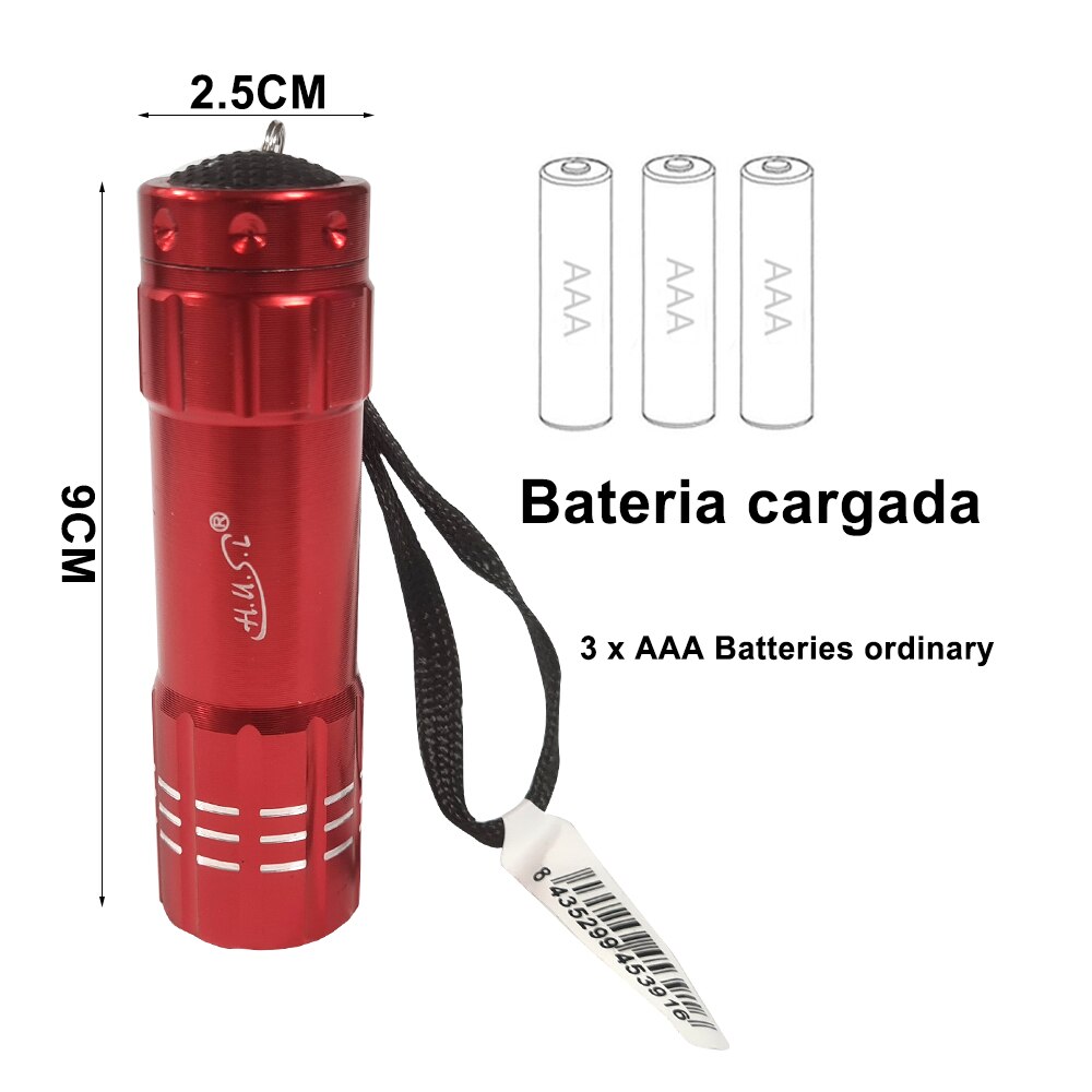 HUSL Linterna LED Alta Potencia de Táctica, Mini Antorcha de Mano con Cuerda, Luz para Ciclismo/ Montañismo/ Camping/ Senderismo/ Emergencia, Con Pilas AAA Incluidas Linterna Portátil (2 PACK)