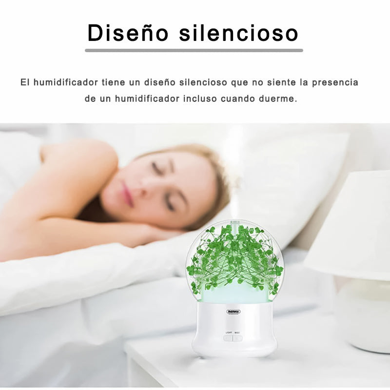 REMAX Humidificador Con Flores Preservadas,Con Luz Nocturna LED,Humidificador De Aceite Esenciales,Difusor Aromaterapia-RT-A700