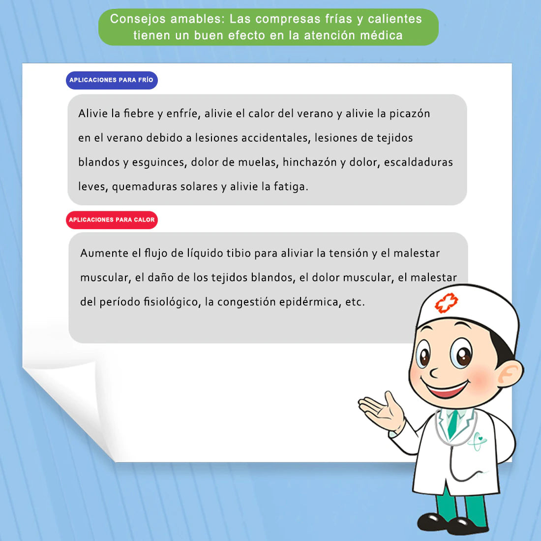 Bolsas de gel frío/calor, compresa caliente - compresa fría, Compresas de frío/calor, para lesión deportiva y tensión, dolores musculares, ciática etc.