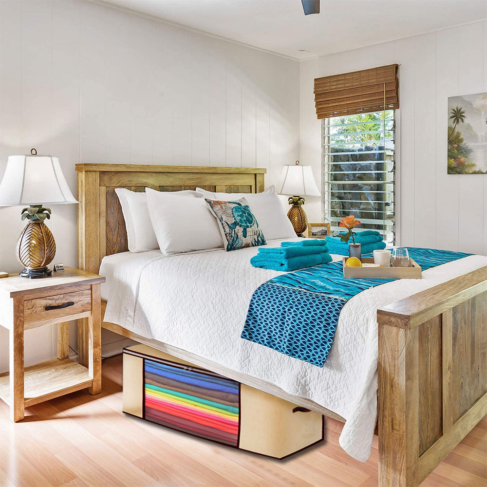 HUSL Bolsas de almacenaje de Ropa, Organizador Plegable y Transpirable para el Armario, para Edredón, Sábanas Fundas Mantas y Ropa