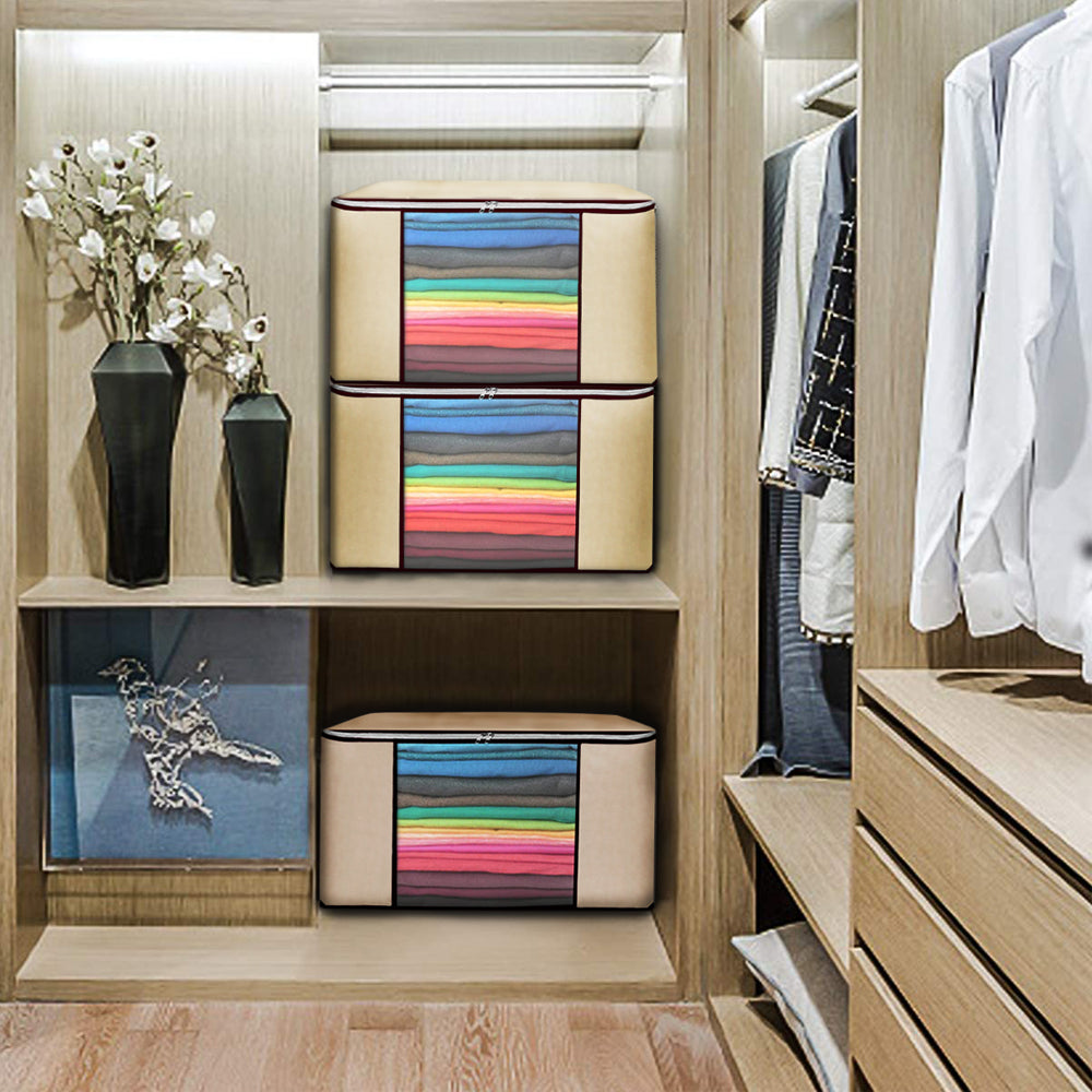 HUSL Bolsas de almacenaje de Ropa, Organizador Plegable y Transpirable para el Armario, para Edredón, Sábanas Fundas Mantas y Ropa