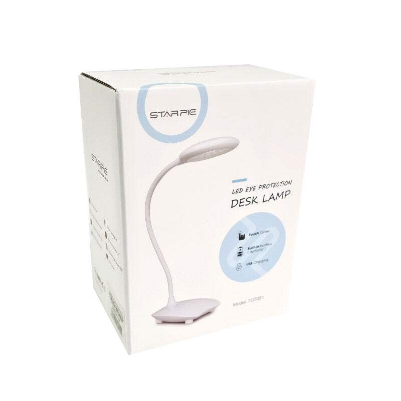 Lámpara De Escritorio LED Recargable, Lámpara Portátil Con 3 Modos De Iluminación, Brazo Flexible, Sensor Táctil