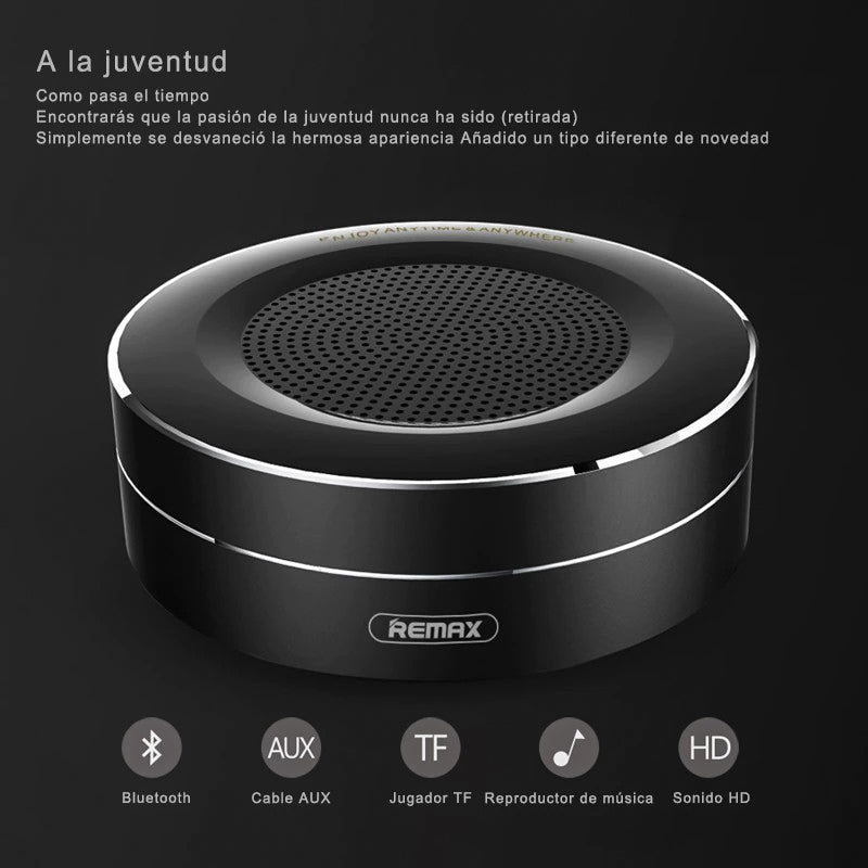 Altavoz Inalámbrico Portátil RB-M13 con BLUETOOTH, con Tarjeta TF y Micrófono HD, Mini altavoz portátil de metal con reproductor de Tarjeta TF