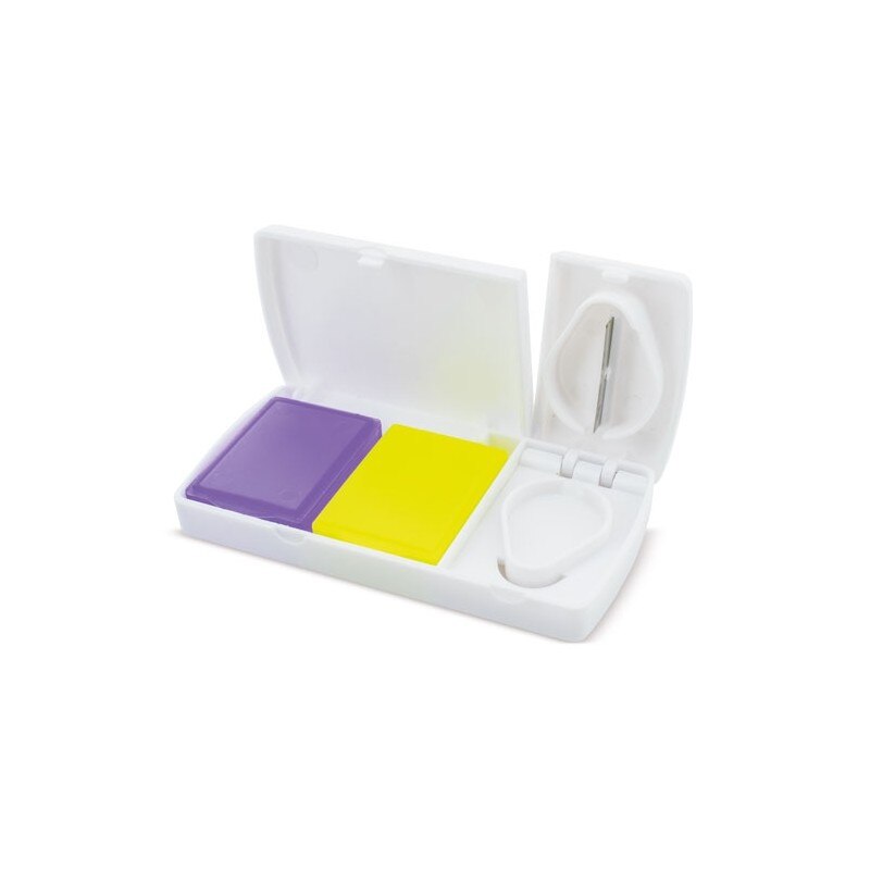Pastillero Semanal Español, Organizador Medicamentos, Pastillero con cortador, Dosificador de Pastillas, Caja para Pastillas de 7 Días de Toma Diaria Multicolor
