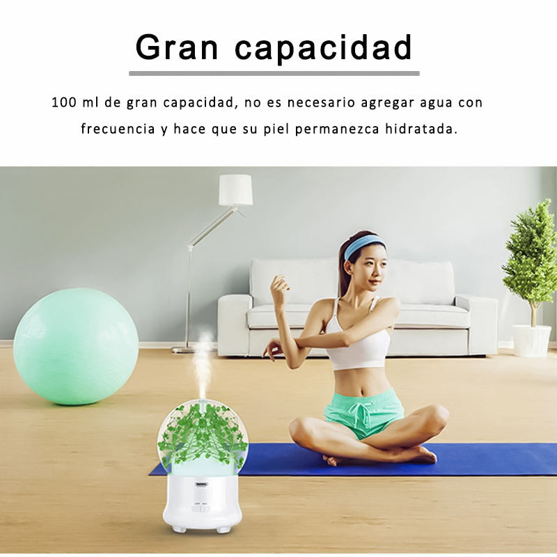 REMAX Humidificador Con Flores Preservadas,Con Luz Nocturna LED,Humidificador De Aceite Esenciales,Difusor Aromaterapia-RT-A700