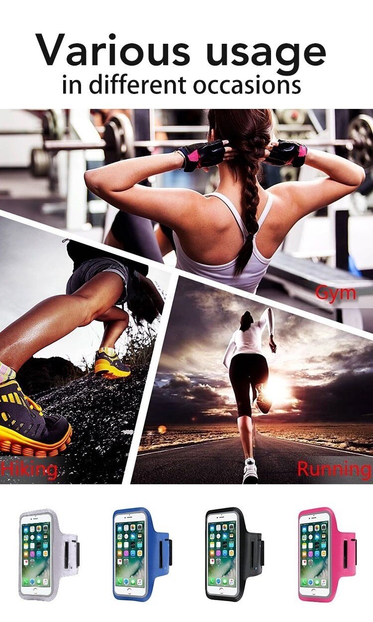 EA-57 Bolsa de Móvil para Correr, Brazalete, Funciona con Pantalla Táctil, Impermeable, Fundas Deportivas para Móviles de 4.7~6.5 Pulgadas