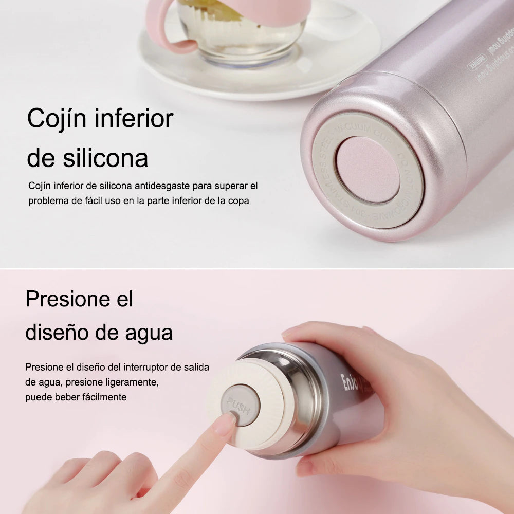 REMAX RT-CUP65 Termo para Bebida Caliente o Fría, con Tapa Formado de Taza, Botella de Agua Deportiva,3 Colores, 350ml