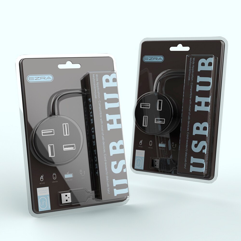 UH01 Hub USB de 4 Puertos, Divisor USB de Alta Velocidad para Pen Drive, Ratón, Teclado, Móvil, Bajo Consumo de Energía, Hub USB 2.0