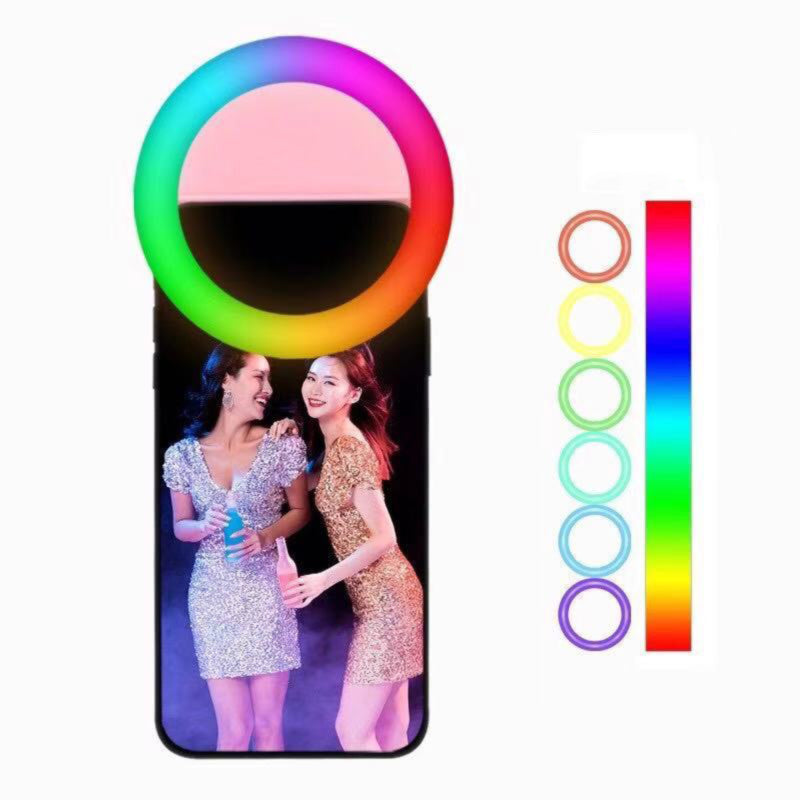Anillo de luz RGB LED para selfie, Luz de Relleno con USB, para Teléfono Móvil Fotografiar Transmisión en Vivo Maquillaje