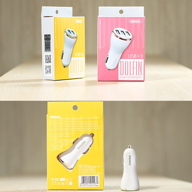 Cargador Coche Tres Puerto con LED, 3 USB Cargador Tele Móvil Coche con Carga Rápida, Cargador de Coche para Teléfonos y Tableta