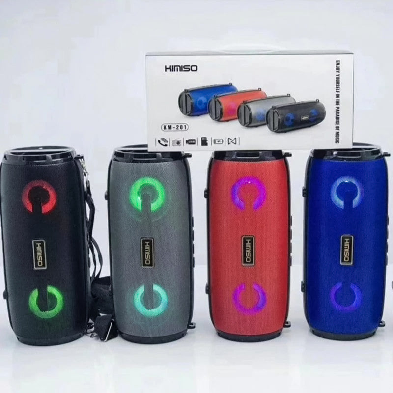 Kimiso KM-201 Altavoz portátil Bluetooth, Altavoz con luz nocturna LED, con Radio FM, puertos para tarjeta TF/AUX/Pen-drive, Altavoz Portátil Estéreo