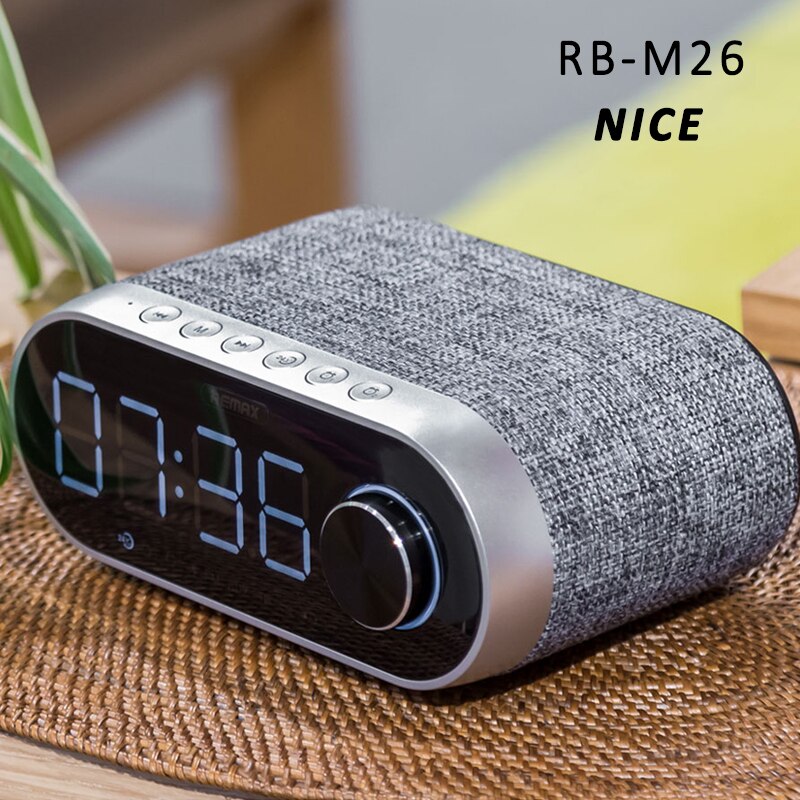 Altavoz Bluetooth RB-M26 Con Reloj Despertador y Radio FM, Altavoz Bluetooth Potente, Mano Libre, Puerto Para AUX/Tarjeta SD