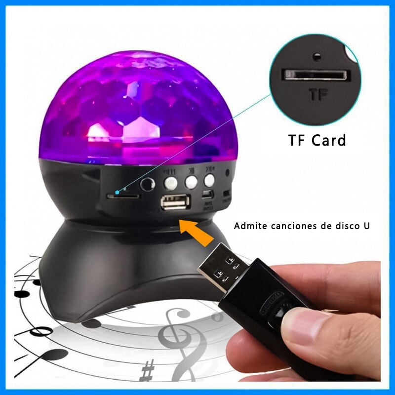 Altavoz Bluetooth L-740, Altavoz Portátil, Lámpara De Escenario, Proyector Del Techo, Lleva Radio FM, AUX, USB, Tarjeta SD