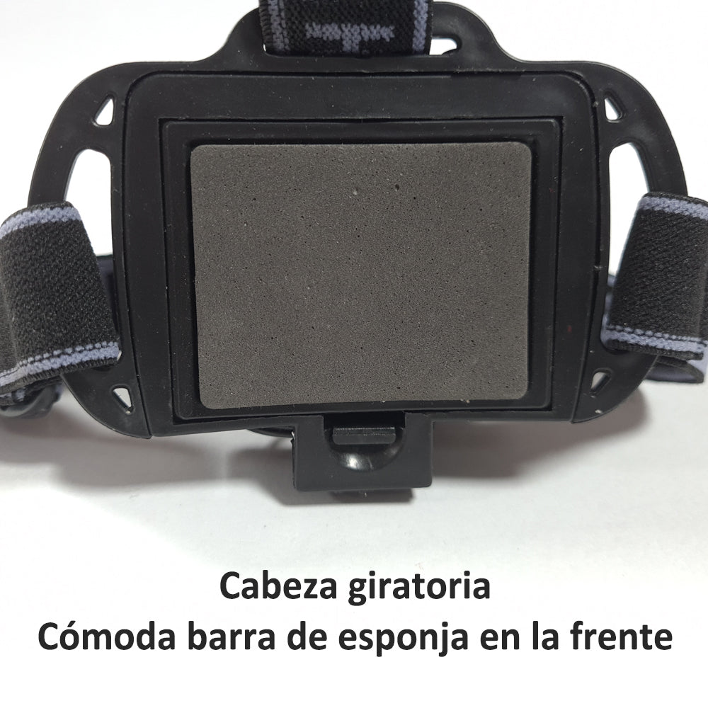 HUSL Linterna Frontal Led alta potencia, Linterna Cabeza con Diadema y ángulo Regulable, Luz de Alto Brillo, para Camping, Senderismo, Montañismo, Contenedor de Batería Más Grande, Tiempo de Trabajo Super Largo