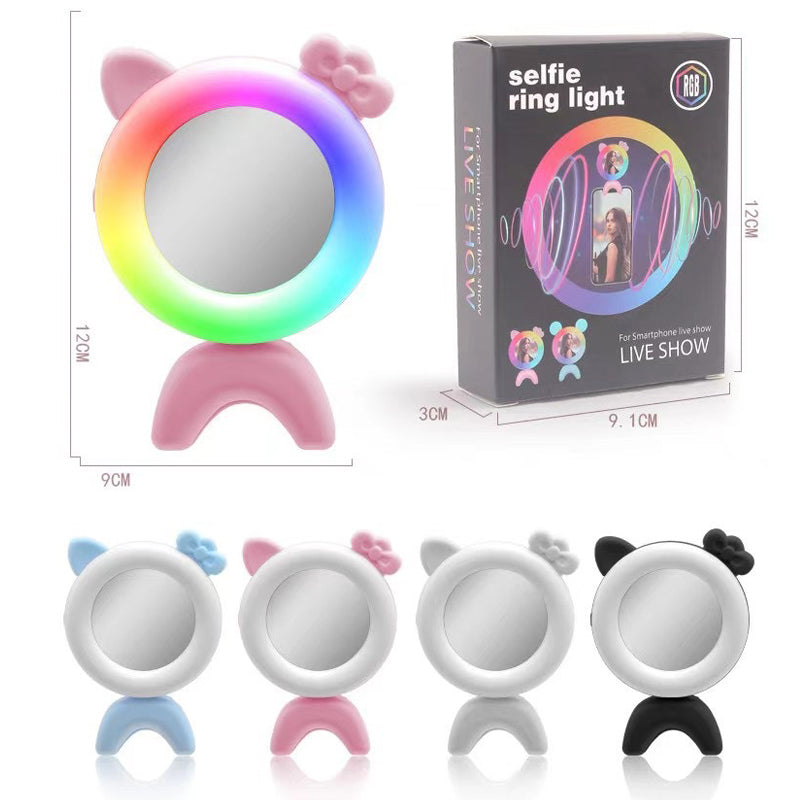 Anillo de luz RGB LED para selfie, Luz de Relleno con USB, para Teléfono Móvil Fotografiar Transmisión en Vivo Maquillaje