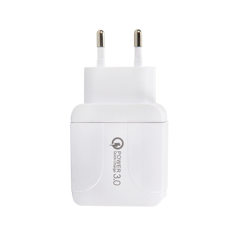 Cargador Móvil Rápido 3.0, 2.1A 5V Universal 3 USB Puertos Corriente Enchufe Móvil para iPhone Samsung Android