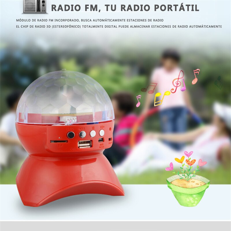 Altavoz Bluetooth L-740, Altavoz Portátil, Lámpara De Escenario, Proyector Del Techo, Lleva Radio FM, AUX, USB, Tarjeta SD
