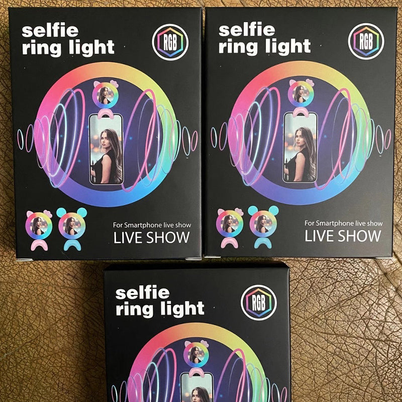 Anillo de luz RGB LED para selfie, Luz de Relleno con USB, para Teléfono Móvil Fotografiar Transmisión en Vivo Maquillaje