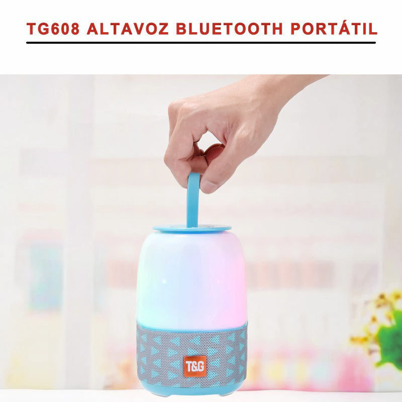 Altavoz TG608 Bluetooth V5.0, con luz nocturna LED multicolor, Altavoz inalámbrico con Graves estéreo, Radio FM tarjeta TF