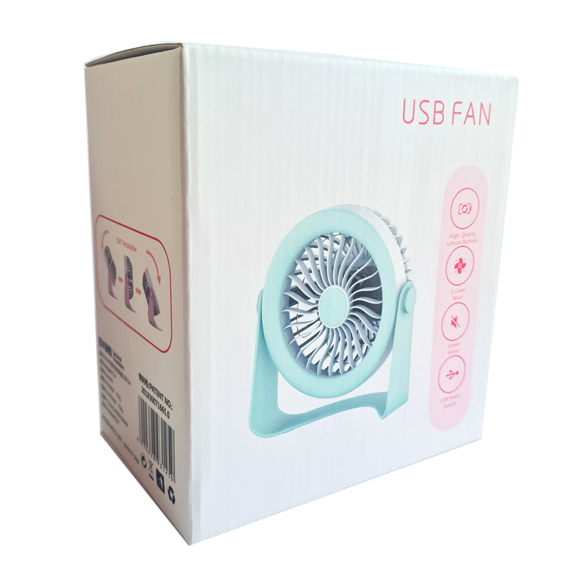 Mini Ventilador De Escritorio, Fuerte Flujo De Aire, Batería Recargable, Silencioso Para El Hogar / Escritorio