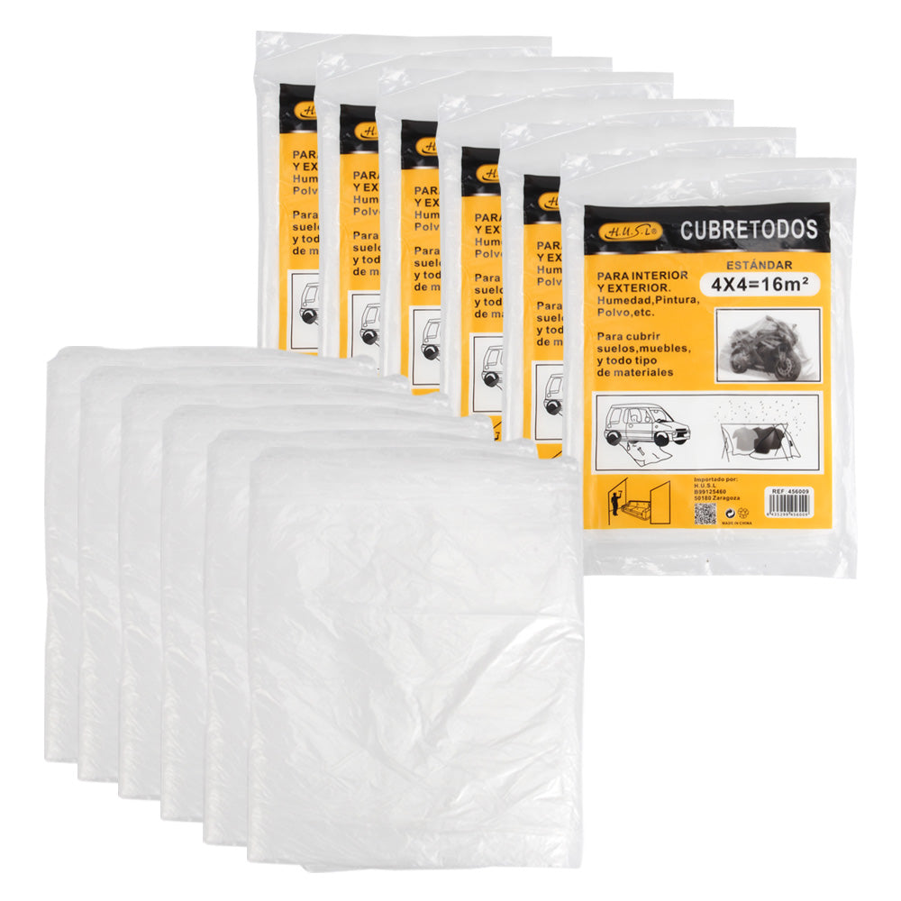 HUSL PLÁSTICO CUBRETODO ESTÁNDAR, PROTECTOR PARA CUBRIR MUEBLES, PARA INTERIOR Y EXTERIOR HUMEDAD, TAREAS DE PINTURA