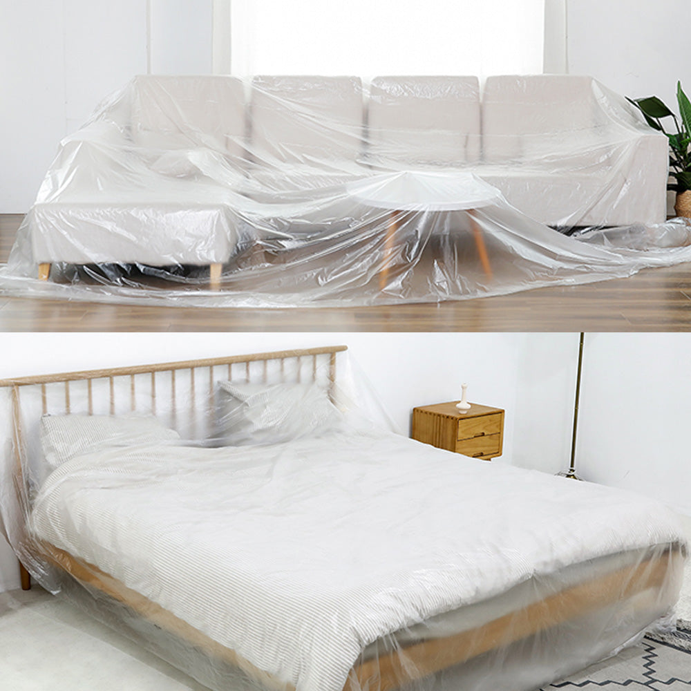 HUSL SALVALLUVIA CUBRETODO PLÁSTICO ESTÁNDAR, FUERTE PAÑO IMPERMEABLE, PROTECTOR PARA CUBRIR MUEBLES, PARA TAREAS DE PINTURA