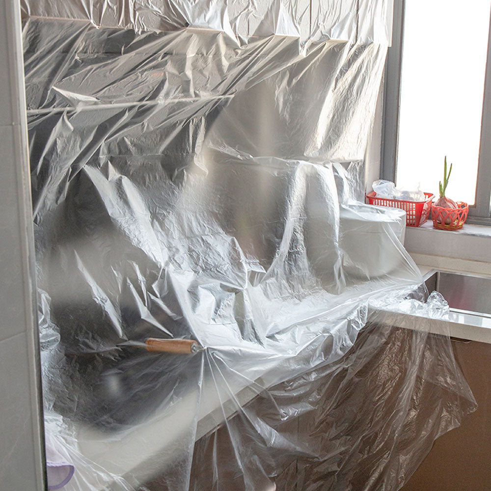 HUSL SALVALLUVIA CUBRETODO PLÁSTICO ESTÁNDAR, FUERTE PAÑO IMPERMEABLE, PROTECTOR PARA CUBRIR MUEBLES, PARA TAREAS DE PINTURA