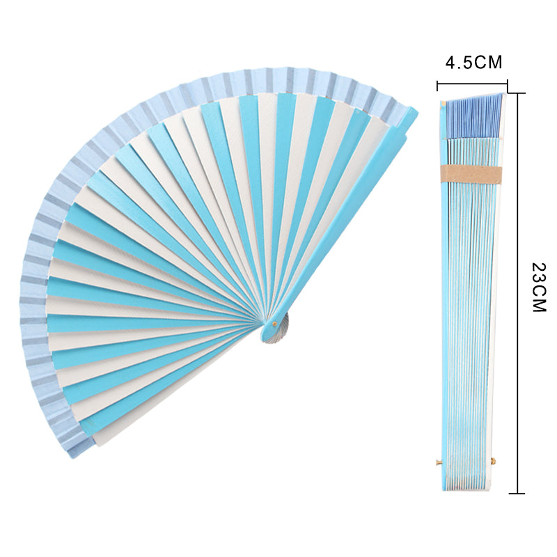 HUSL ABANICOS MADERA BICOLOR 23CM, ABANICOS PARA EVENTOS, DETALLES PARA LOS INVITADOS, REGALOS DE BODA, FIESTAS, COMUNIÓN O BAUTIZO