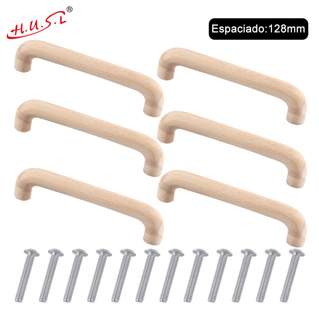 Pomos Redondos de Madera, Tiradores Madera de Muebles Manija de Madera Maciza Tiradores de arco para Armario Pomos para Armario Tiradores Muebles de Cocina Tiradores para Cajones