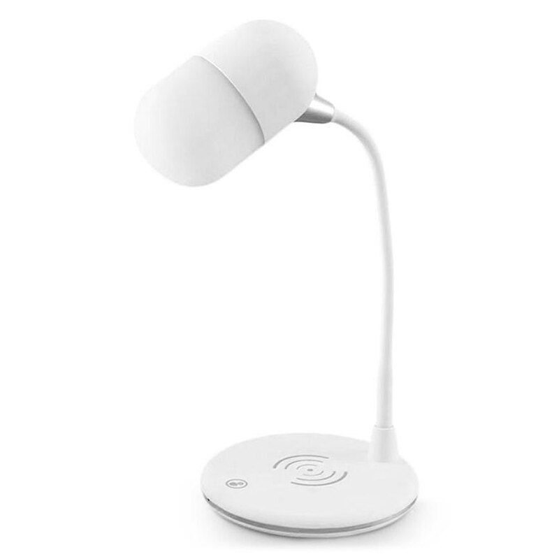 3 en 1 Lámpara De Mesa Led Con Altavoz Y Cargador Inalámbrico, Con Protección Ocular,3 Modos De Iluminación, Brillo Ajustable-L4