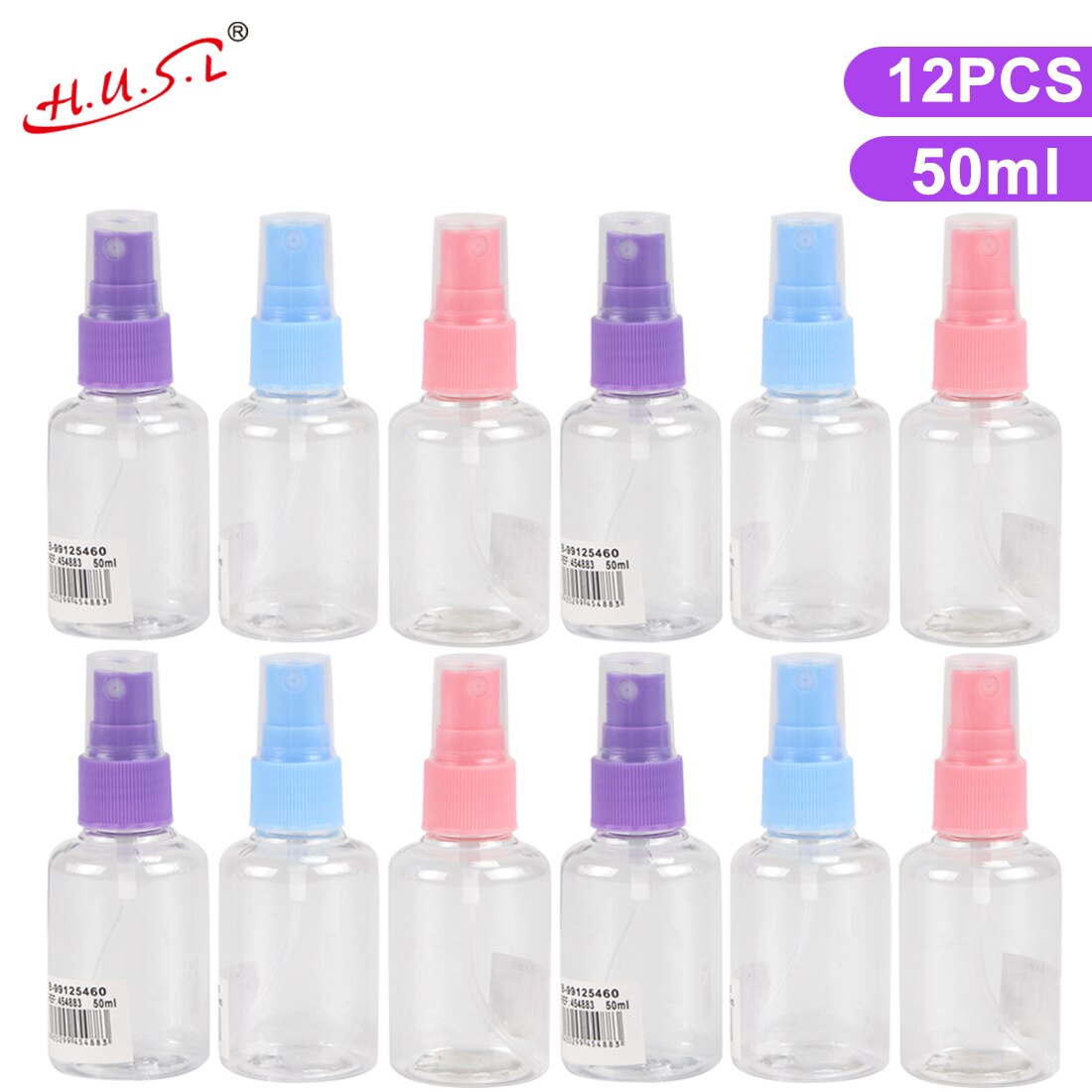 Botes Viaje Transparente Plástico Botella Vacía de Spray, Atomizador Perfume Pequeño Frasco Vacío, Frascos para Perfume con Tapa, Viajes de Negocios, Maquillaje, Limpieza