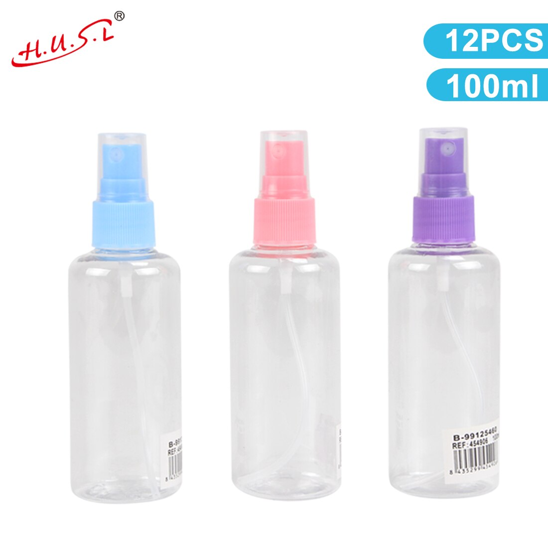 Botes Viaje Transparente Plástico Botella Vacía de Spray, Atomizador Perfume Pequeño Frasco Vacío, Frascos para Perfume con Tapa, Viajes de Negocios, Maquillaje, Limpieza