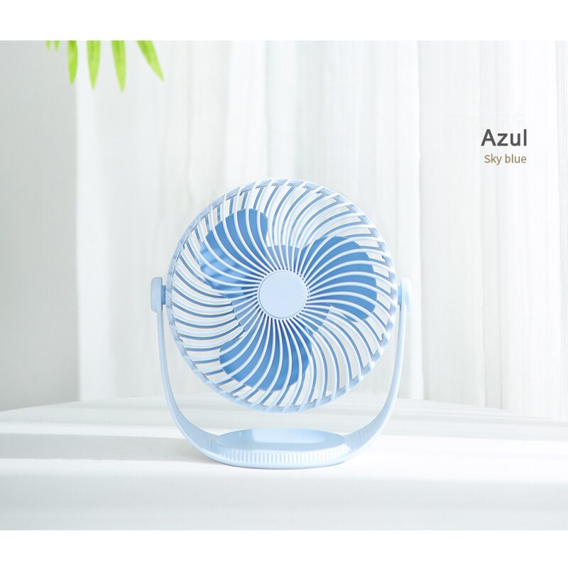 Mini ventilador USB de carga de escritorio de rayas rotación de 360 grados tercer engranaje de la pequeño silencioso ventilador