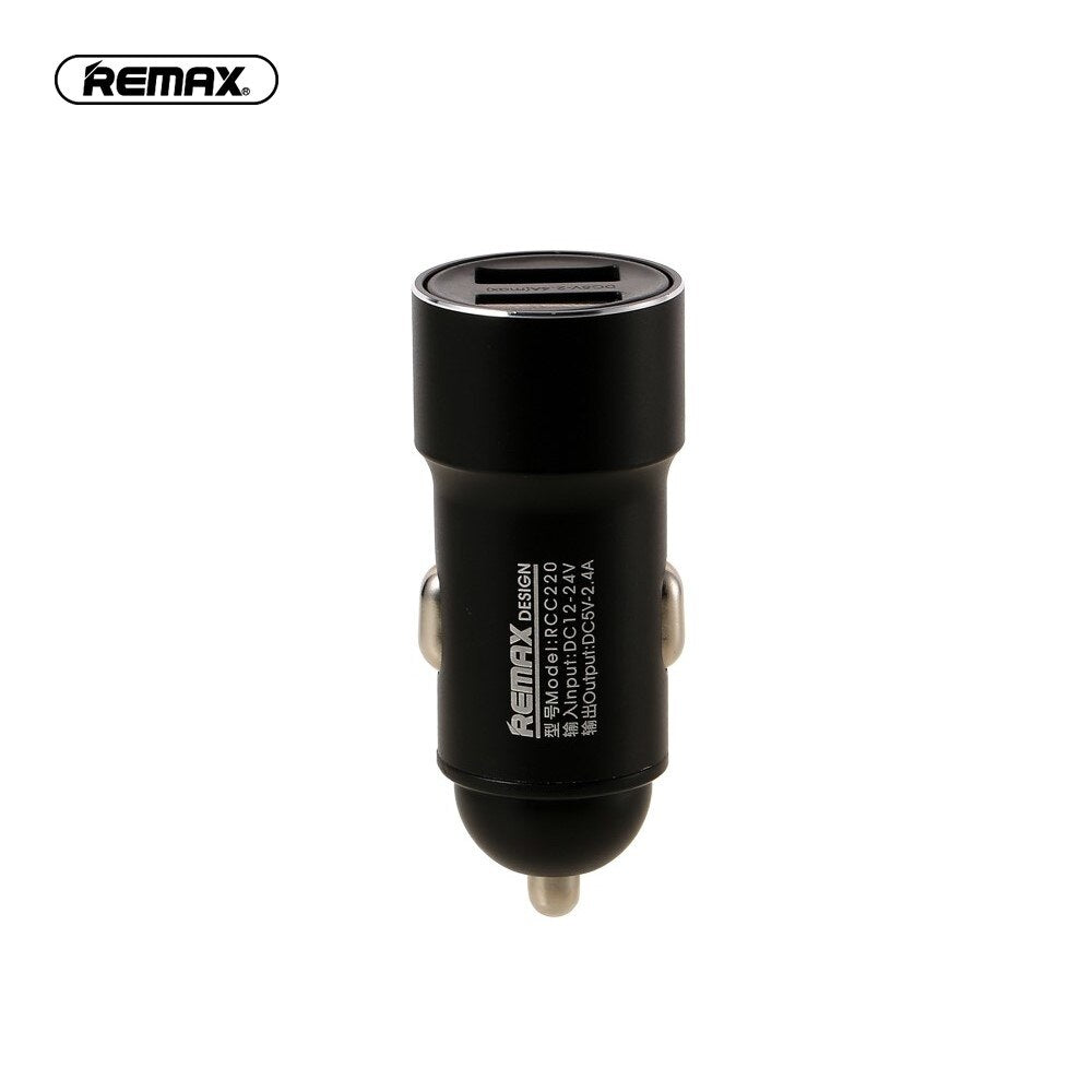 REMAX RCC-220 Cargador de Coche con 2 Puertos de USB 2.4A, Cargador USB Dual, DC12-24V, Cargador Mechero para Móvil y Tablet