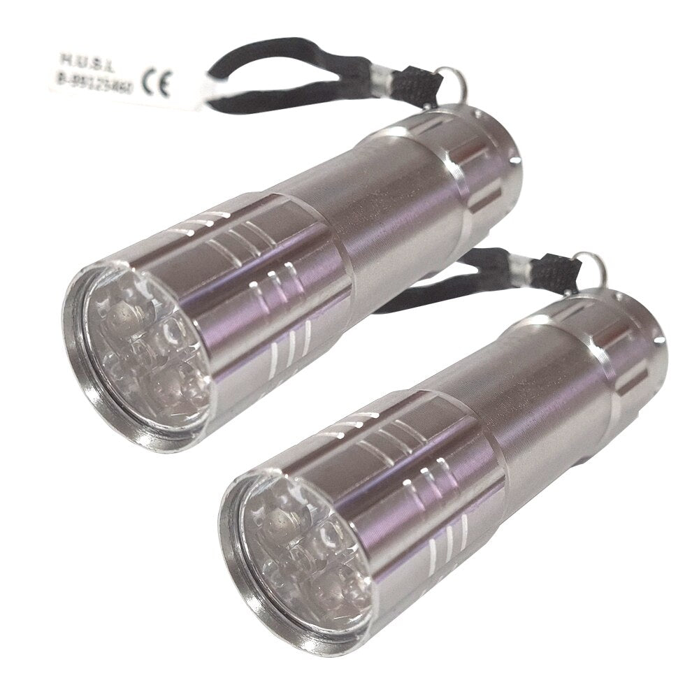 HUSL Linterna LED Alta Potencia de Táctica, Mini Antorcha de Mano con Cuerda, Luz para Ciclismo/ Montañismo/ Camping/ Senderismo/ Emergencia, Con Pilas AAA Incluidas Linterna Portátil (2 PACK)