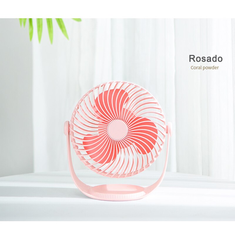 Mini ventilador USB de carga de escritorio de rayas rotación de 360 grados tercer engranaje de la pequeño silencioso ventilador