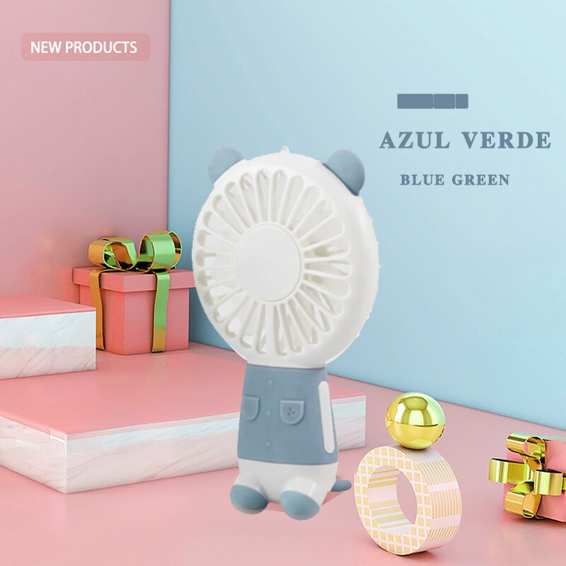 Mini Ventilador Portátil Con Luz, 2 Modos De Velocidad Para Viajes En Aire Libre, Recargable Con Cable Micro USB