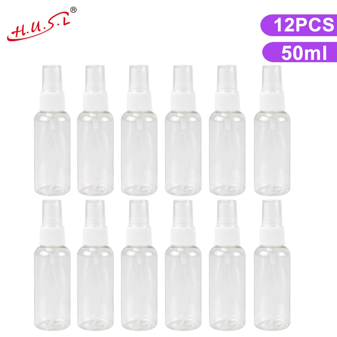 Botes Viaje Transparente Plástico Botella Vacía de Spray, Atomizador Perfume Pequeño Frasco Vacío, Frascos para Perfume con Tapa, Viajes de Negocios, Maquillaje, Limpieza