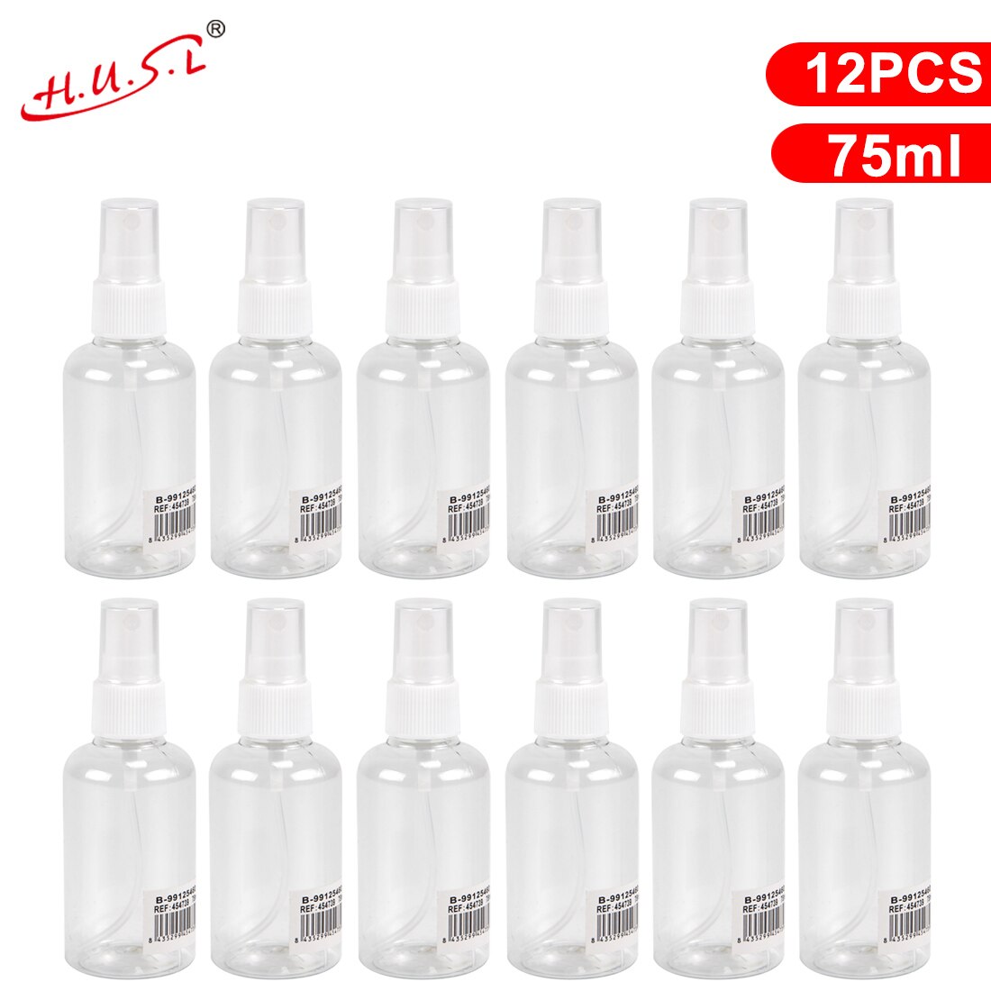 Botes Viaje Transparente Plástico Botella Vacía de Spray, Atomizador Perfume Pequeño Frasco Vacío, Frascos para Perfume con Tapa, Viajes de Negocios, Maquillaje, Limpieza