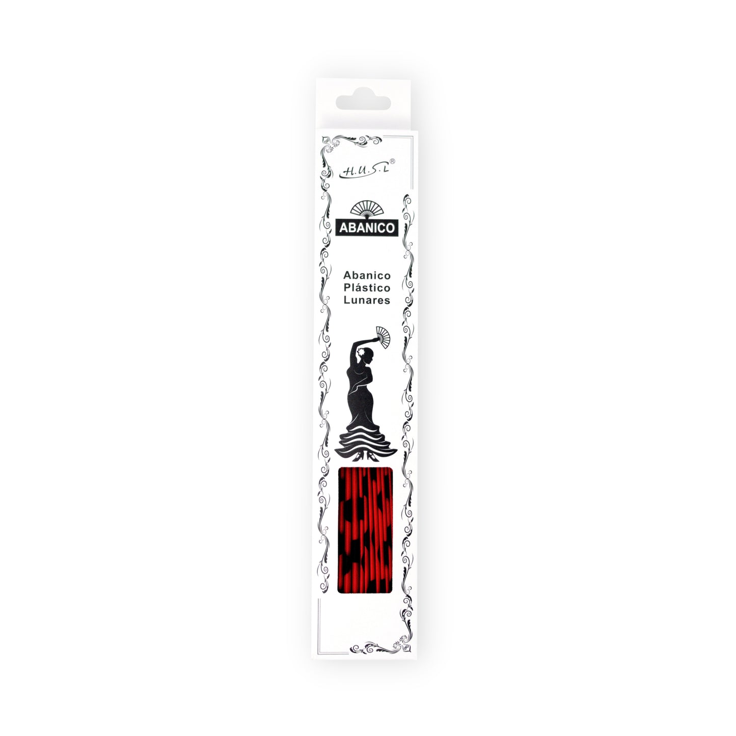 HOME UNIVERSAL Pack 12 Abanicos de Plástico con Empaquetado Individual para Regalar, Abanicos Flamencos para Bodas, Comuniones, Fiestas y Eventos (Rojo_Topos)
