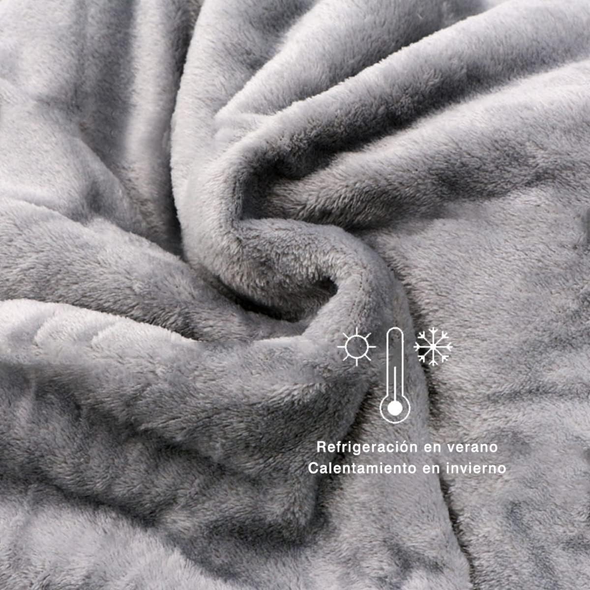 Home UNIVERSAL | Manta Terciopelo Extrasuave 100% Poliéster (Gris)