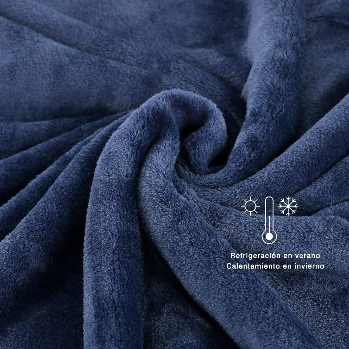 Home UNIVERSAL | Manta Terciopelo Extrasuave 100% Poliéster (AZUL)