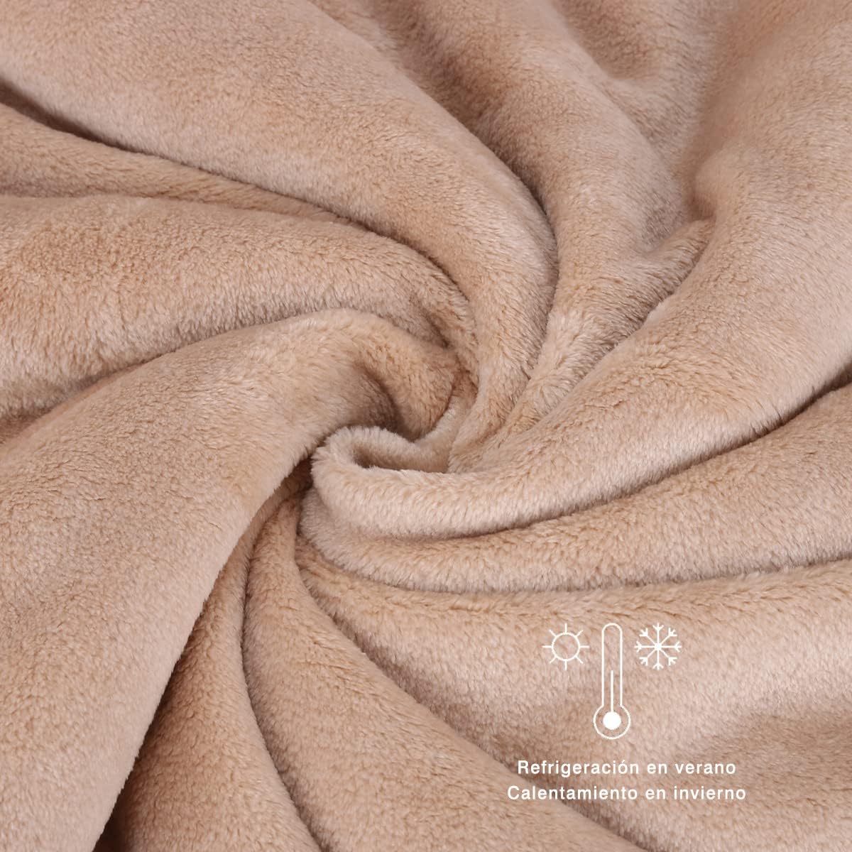Home UNIVERSAL | Manta Terciopelo Extrasuave 100% Poliéster (BEIGE)