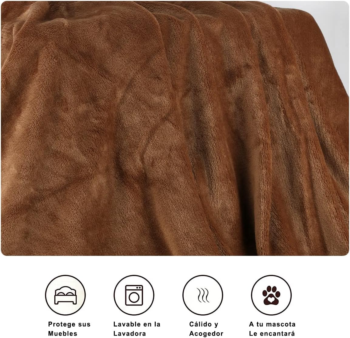Home UNIVERSAL | Manta Terciopelo Extrasuave 100% Poliéster (MARRON)