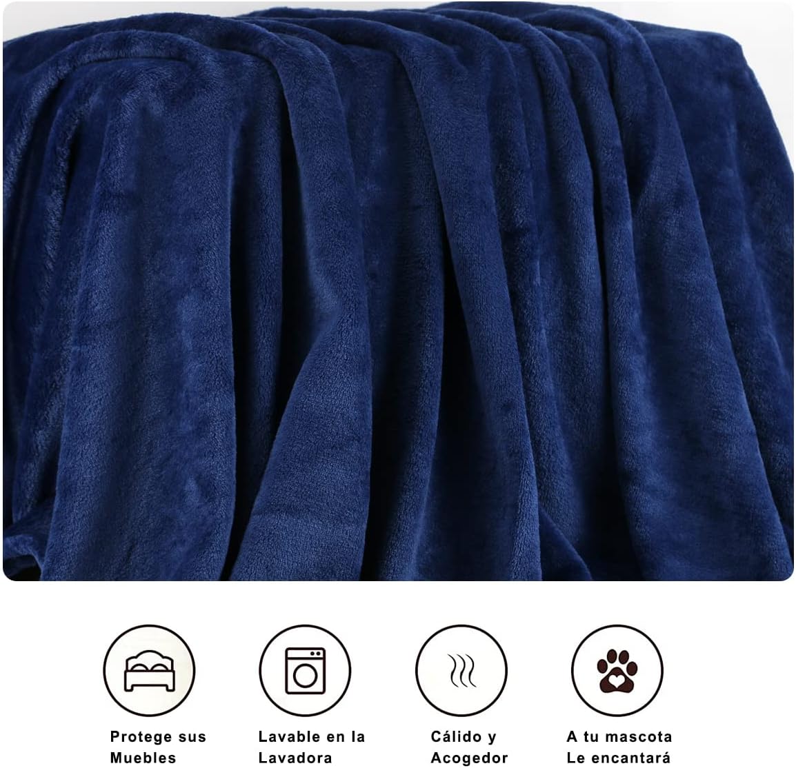 Home UNIVERSAL | Manta Terciopelo Extrasuave 100% Poliéster (AZUL)