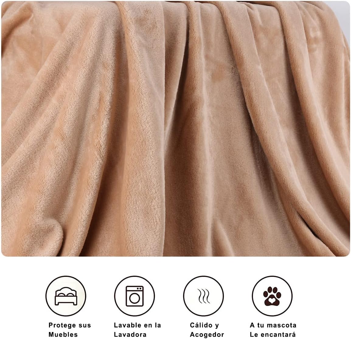 Home UNIVERSAL | Manta Terciopelo Extrasuave 100% Poliéster (BEIGE)