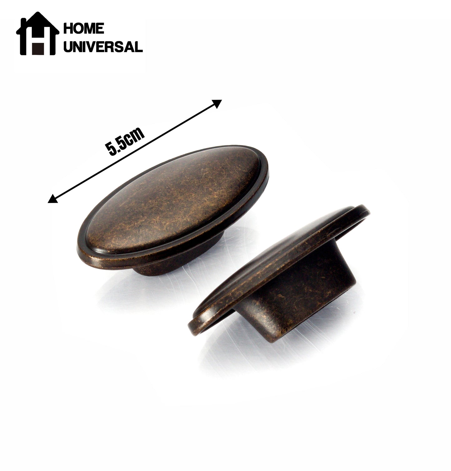 HOME UNIVERSAL | Pack 6 Pomos Latón Patinado para Armarios | Pomos Tiradores Metálicos | Material de Reforma Muebles Deluxe | Pomos Vintage Retro | (MODELO V)