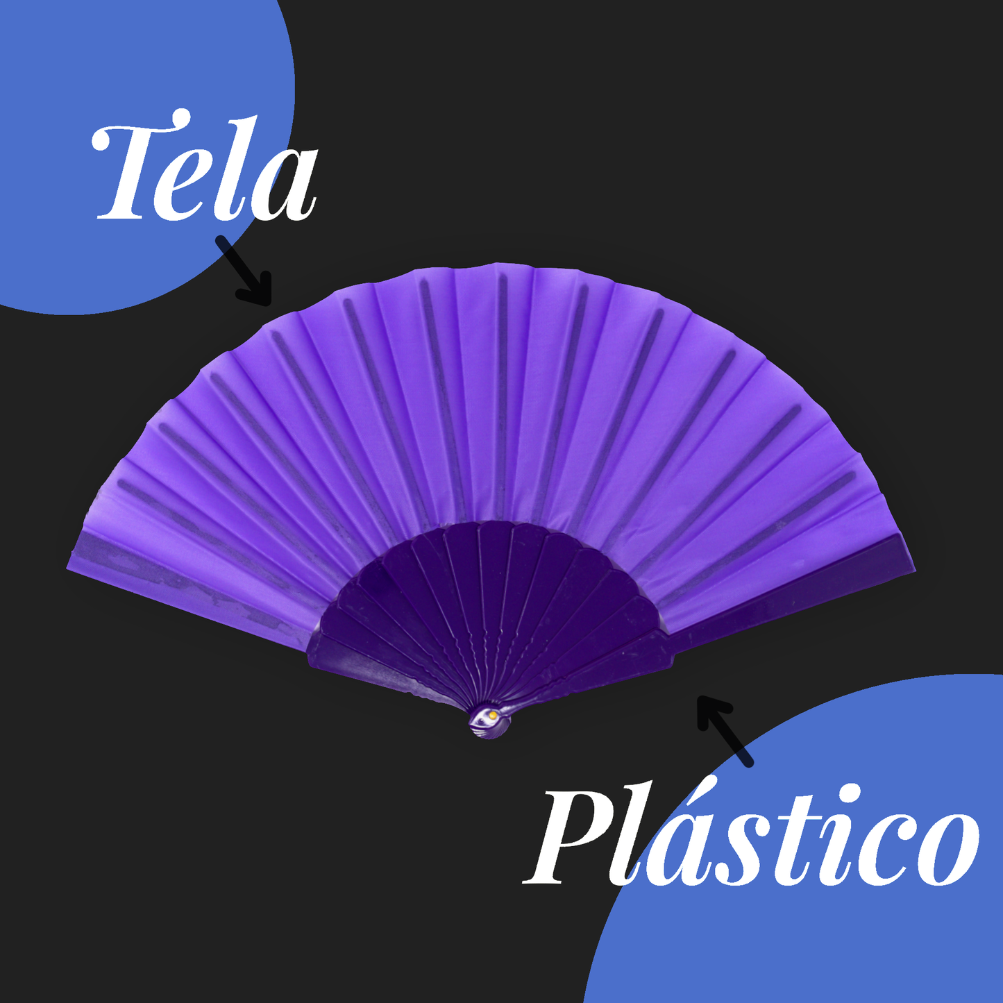 HOME UNIVERSAL Pack 12 Abanicos de Plástico con Empaquetado Individual para Regalar, Abanicos para Bodas, Comuniones, Fiestas y Eventos (Morado_Violeta)