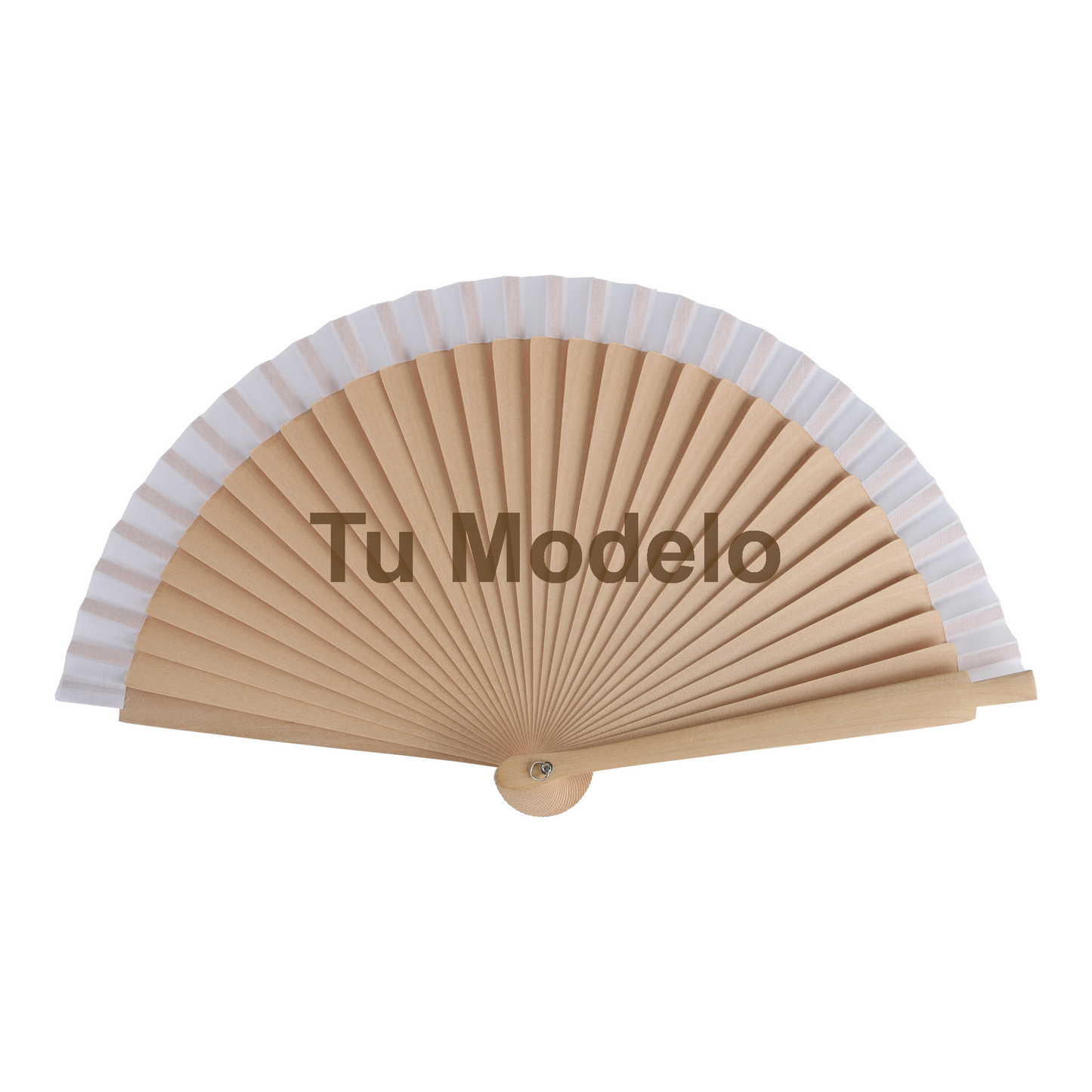 Home Universal® Abanico Personalizado de Madera, 1 Unidad – Detalle Elegante para Boda, Bautizo o Comunión, con Nombre y Fecha, Recuerdo Original para Invitados, 19 y 23 cm(Blanco)